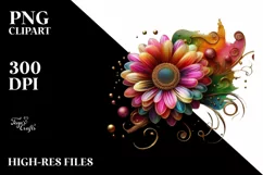 Watercolor Luxury Flower Love Splash Clipart Product Image 1