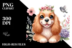 Happy Cocker Spaniel Baby PNG Product Image 2