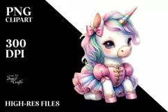 colorful Baby Unicorn in Minuet Dancer's Outfit Product Image 1