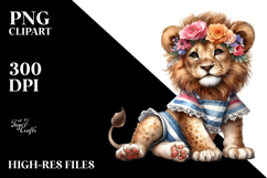 Adorned Cute Lion Digital PNG Product Image 2