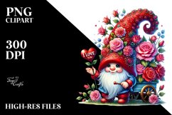 Valentines Gnome with I Love You Sign PNG Product Image 2