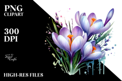 Metallic Crocus Watercolor PNG Product Image 2