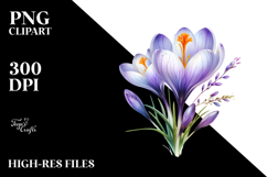 Metallic Crocus Watercolor PNG Product Image 2