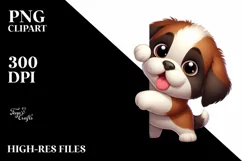 Colorful Baby Saint Bernard | Sublimation | Clipart Product Image 1