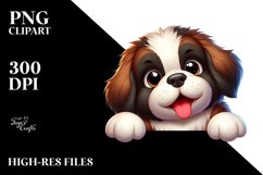 Colorful Baby Saint Bernard | Sublimation | Clipart Product Image 1