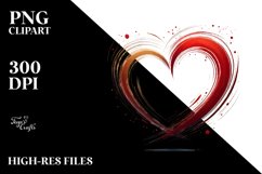 Paint Brush Style Heart PNG Product Image 2