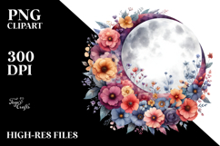 Colorful Flowers Half Moon PNG Product Image 2