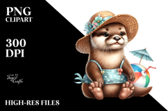 Digital Cute Otter Beachwear PNG Product Image 2