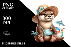 Digital Cute Otter Beachwear PNG Product Image 2