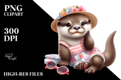 Digital Cute Otter Beachwear PNG Product Image 2