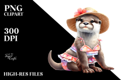 Digital Cute Otter Beachwear PNG Product Image 2