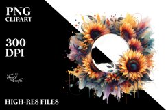 Colorful Sunflower Abstract Frame | Clipart Product Image 3