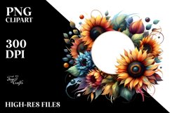 Colorful Sunflower Abstract Frame | Clipart Product Image 3