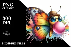 Vibrant Abstract Butterfly Watercolor Clipart Product Image 1