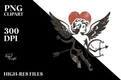 Distressed Cupid Heart PNG Product Image 2