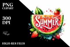 Juicy Watermelon PIECE It's Summer PNG Product Image 1