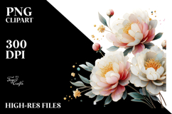 Peonies Watercolor, PNG Product Image 2