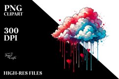 Cloud Sketches with Hearts Digital Painting PNG Product Image 2