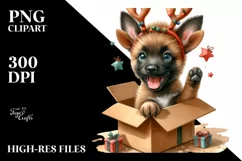 Baby Malinois from Gift Box, High-res PNG Product Image 3