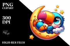 Colorful Baby Toucan Clipart Product Image 3