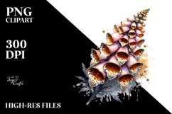 Detailed Shiny Watercolor Foxglove | Sublimation | Clipart Product Image 1