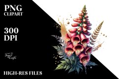 Detailed Shiny Watercolor Foxglove | Sublimation | Clipart Product Image 3