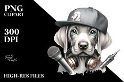 Hip Hop Singer Weimaraner Clipart Product Image 2