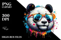 Colorful Artistic Panda Sunglasses Clipart Product Image 1