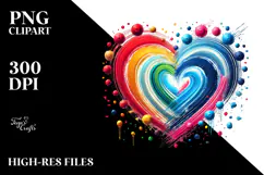 Simple Paintbrush Style Heart PNG Product Image 2