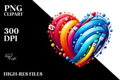 Simple Paintbrush Style Heart PNG Product Image 2