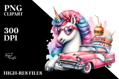 Colorful Baby Unicorn 50s Diner PNG Product Image 2