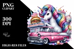 colorful Baby Unicorn with 50s Diner Product Image 3