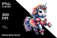 Colorful Baby Unicorn Saltarello Dancer PNG Product Image 2