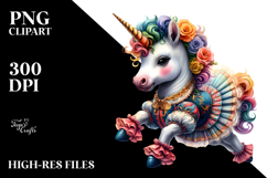 colorful Baby Unicorn in Saltarello Dancer's Costume Product Image 2