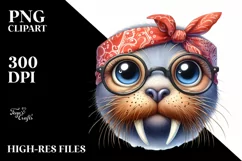 Walrus with Bandana and Fancy es | Clipart Product Image 3