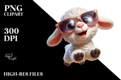 Silly Cartoon Lamb PNG Product Image 2