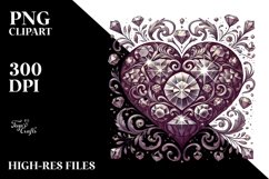 Vintage Diamond Heart PNG Product Image 2