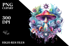 Magical Celestial Mushroom Tarot Splash PNG Product Image 2