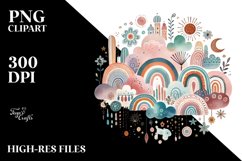 Boho Cloud Watercolor PNG Product Image 2
