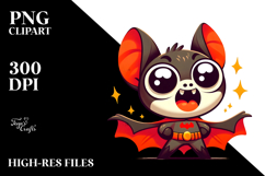 Ridiculously Cute Bat with Cape, PNG Product Image 2