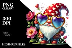 Valentines Gnome Heart Sunglasses PNG Product Image 2