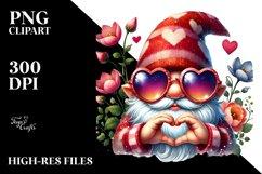 Valentines Gnome Heart Sunglasses PNG Product Image 2