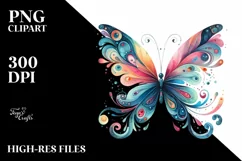 Colorful Butterfly Watercolor Clipart Product Image 1