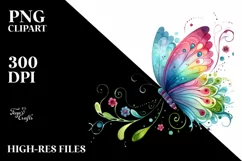 Colorful Butterfly Watercolor Clipart Product Image 3