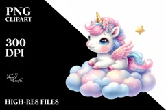 Baby Unicorn Posing as Johny Bravo | Clipart Product Image 3