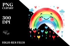 Colorful Bunny with Smiling Rainbow PNG Product Image 2