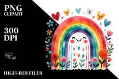 Colorful Bunny with Smiling Rainbow PNG Product Image 2