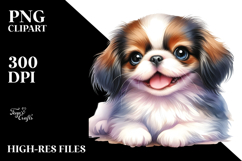 Happy Japanese Chin Baby PNG Product Image 2