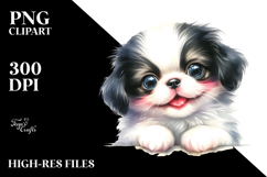 Cute Baby Japanese Chin PNG Product Image 2