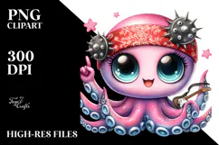 Cute Baby Octopus, High-Res PNG Product Image 2